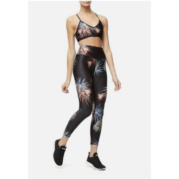 Good American Legging Sports Bra Set Sz 2=M Fireworks HR Ankle 4th of July - Picture 1 of 10